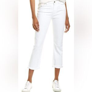 Jen7 by 7 for all man kind Straight Cropped & Roll White Jeans Size 2 Like New